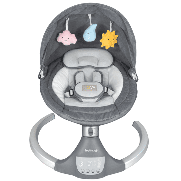Jool Baby Nova Electric Baby Swing for Newborns, Bluetooth Music with 10 Melodies, Remote Control, Updated Model, Gray