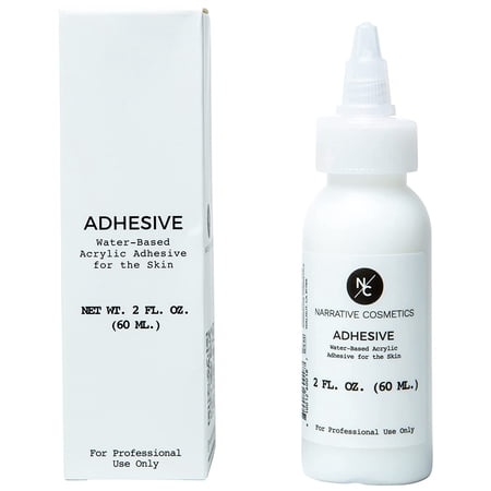 Narrative Cosmetics Skin Safe Water Based Medical Grade Adhesive Glue Bond Makeup for SFX, Prosthetics, Halloween & Festivals Costume Pro FX - 2 Oz Bottle