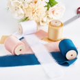 thumbnail image 4 of 3 Rolls Silk Ribbon 1.5inch 5 Yard White Handmade Fringe Ribbons Polyester Satin Frayed Ribbon Fabric for Gift Wrapping Birthday Wedding Bridal Bouquets Decor DIY, 4 of 9