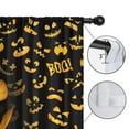 thumbnail image 4 of Halloween Caf Curtains with Black Cat and Skull Pattern, Semi-Sheer Fabric,42x63in long Curtains Set, 4 of 5