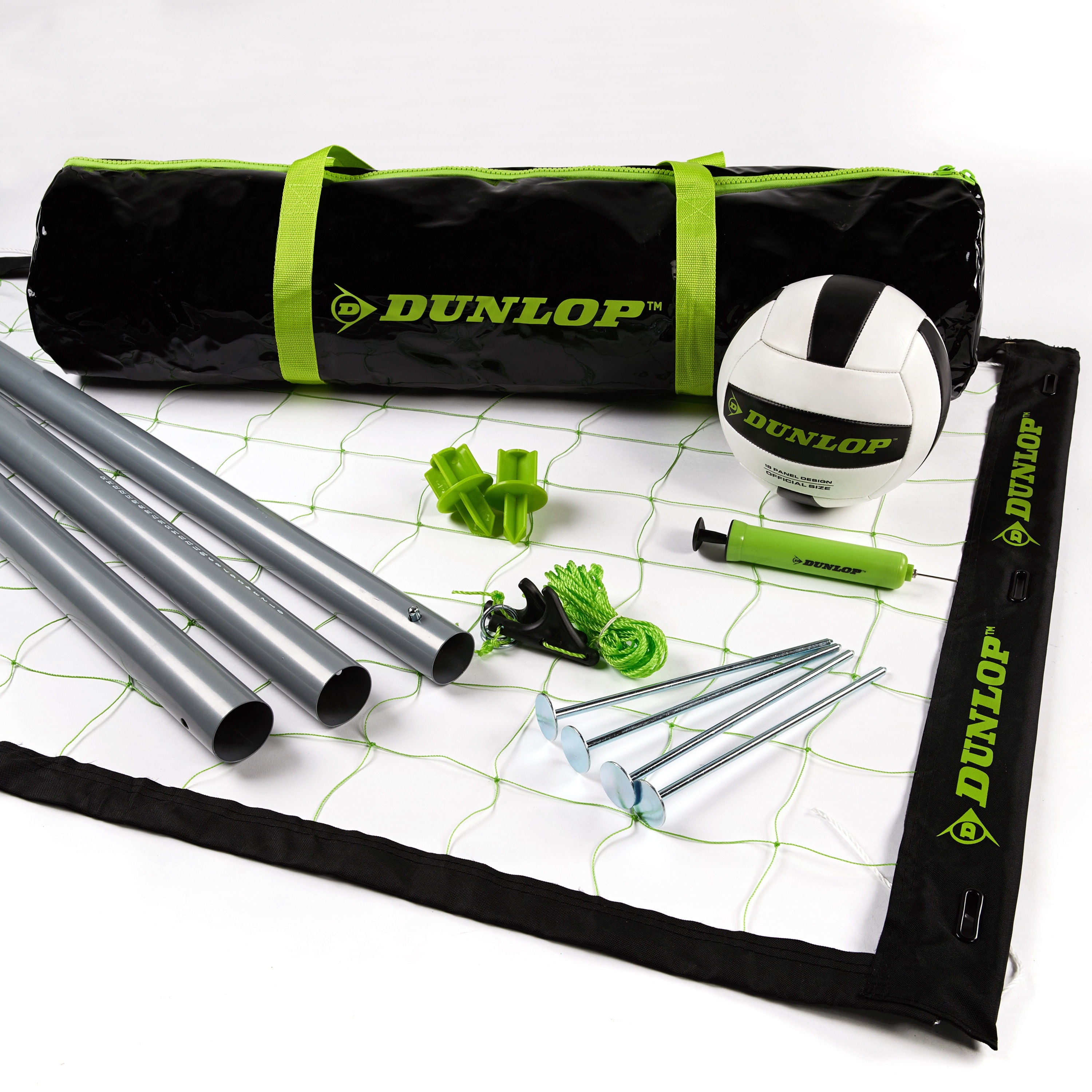 Dunlop Outdoor Sports Volleyball Set: Portable Net With Poles, Ball & Air Pump Equipment for Backyard Party Games... by Supplier Generic