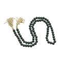 thumbnail image 5 of DecMode Green Wood Bohemian Garland Décor with Geometric Bead Details and Cream Cotton Tassel, 81"L, 5 of 7