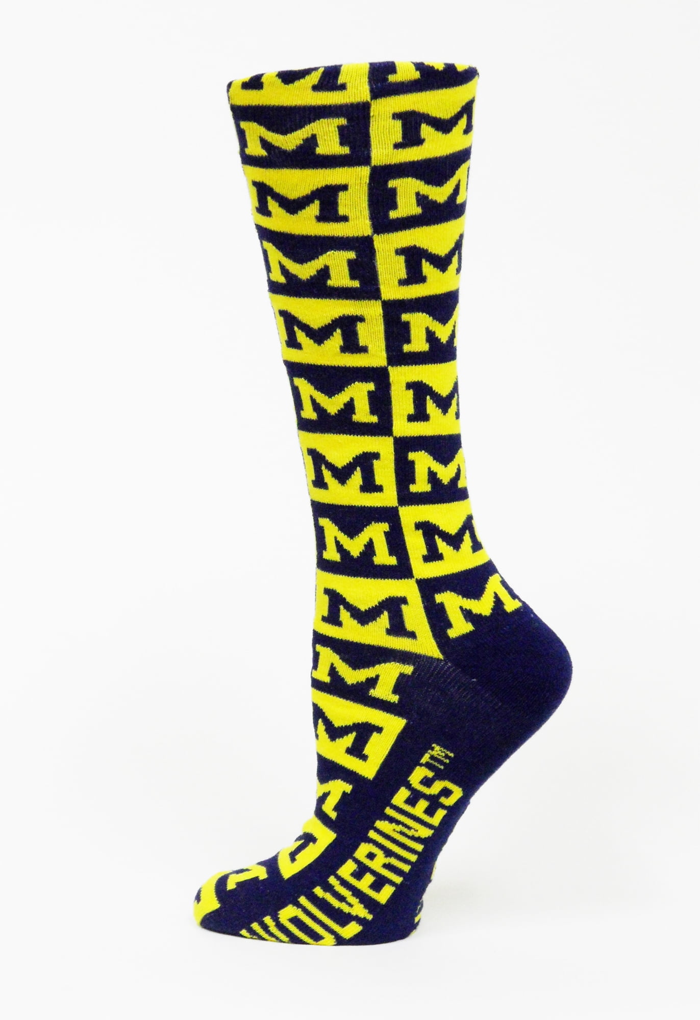 Michigan Wolverines Checker Dress Sock - Donegal Bay - Unisex - One Size