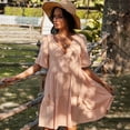 thumbnail image 3 of Summer Dresses for Women Maxi Dress Mid Waist Loose Casual Dress Short Deep V Neck Dress, 3 of 7