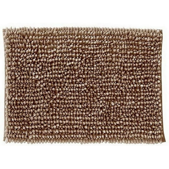 Muka Bathroom Rug Luxurious Silky Chenille,Non Slip Bath Mats for Bathroom, Taupe, 1+1, 24"x36"