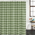 thumbnail image 2 of Green Gingham Bathroom Shower Curtains with 12 Hooks Polyester Waterproof Shower Curtain for Stalls and Bathtubs Farmhouse Buffalo Plaid Checkered Decorative Bathroom Privacy Curtain 48x72 Inches, 2 of 9