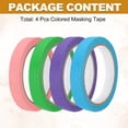 thumbnail image 3 of 4pcs 9/16" x 22 Yard Colored Masking Tape, Pink Purple Blue Dark Green, 3 of 7