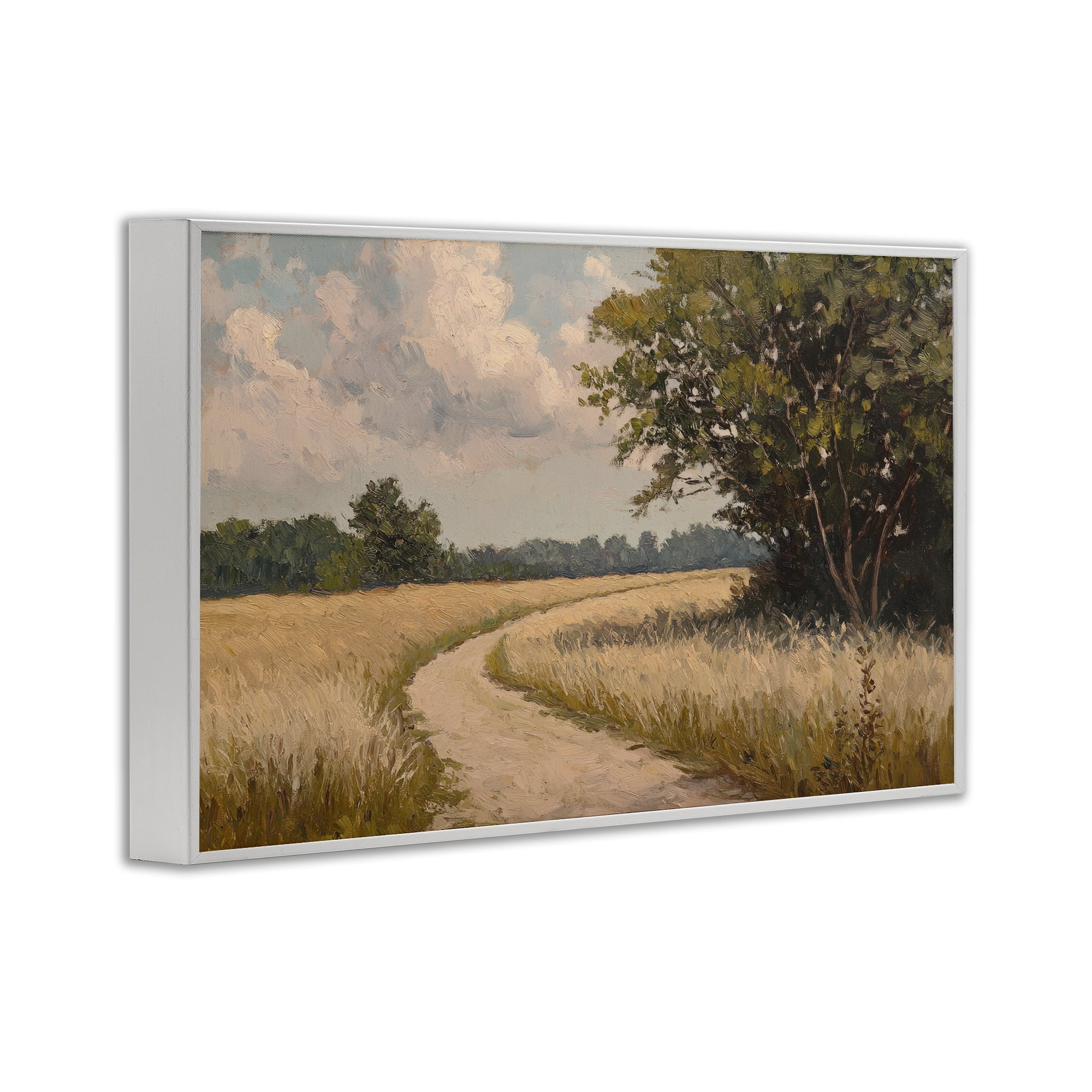 Stupell Industries Peaceful Thinking Path White Framed Giclee Art, design by Petal Prints Design