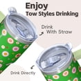 thumbnail image 4 of 20oz Travel Mug Stainless Steel With Handle Insulated Geometric Design Double Wall Leak Proof Tumbler and Straw, 4 of 5