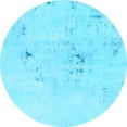 thumbnail image 1 of Ahgly Company Indoor Round Abstract Light Blue Modern Area Rugs, 4' Round, 1 of 4