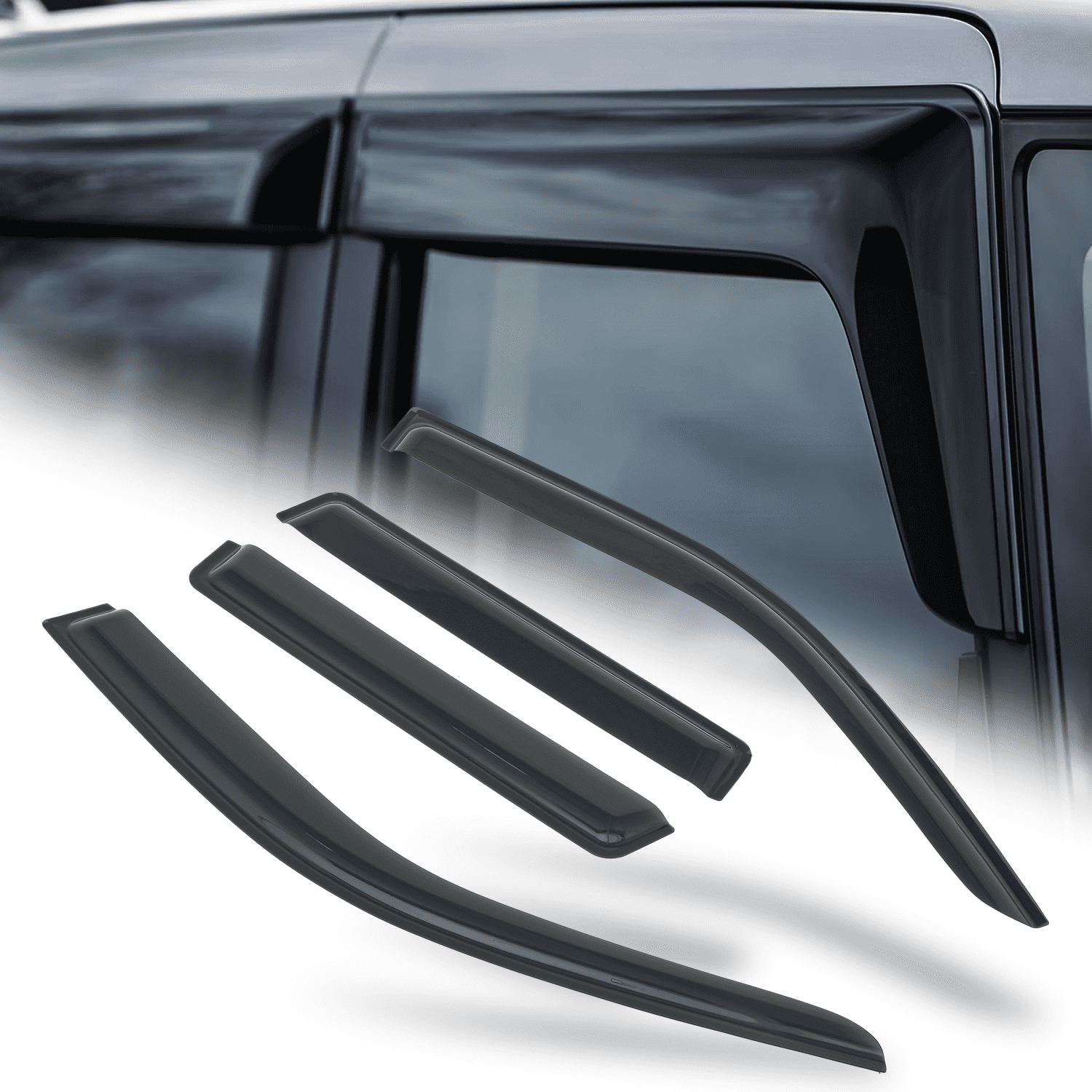 4pcs Chrome Window Deflectors For Mitsubishi Outlander 2022-2026 - Rain Guards & Wind Deflectors