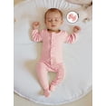 thumbnail image 4 of BemeyourBBs Baby Girl Fall Footies and Headband 2 Pcs Set Plaid Long Sleeve Romper, 4 of 9