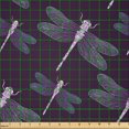 thumbnail image 2 of Ambesonne Dragonfly Fabric by the Yard Microfiber, Ornate Wings, 5 Yards, Dark Purple Aqua Lilac, 2 of 2