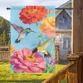 thumbnail image 5 of Spring Hummingbird Garden Flag, Watercolor Zinnia Floral Yard Flag, Large Double Sided Outdoor Decor for Patio Lawn, 28x40in, 5 of 6