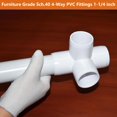 thumbnail image 2 of Accesorios de PVC LetsFix de 4 vías, 1-1/4 pulgadas (paquete de 10), aptos para muebles, 2 of 7
