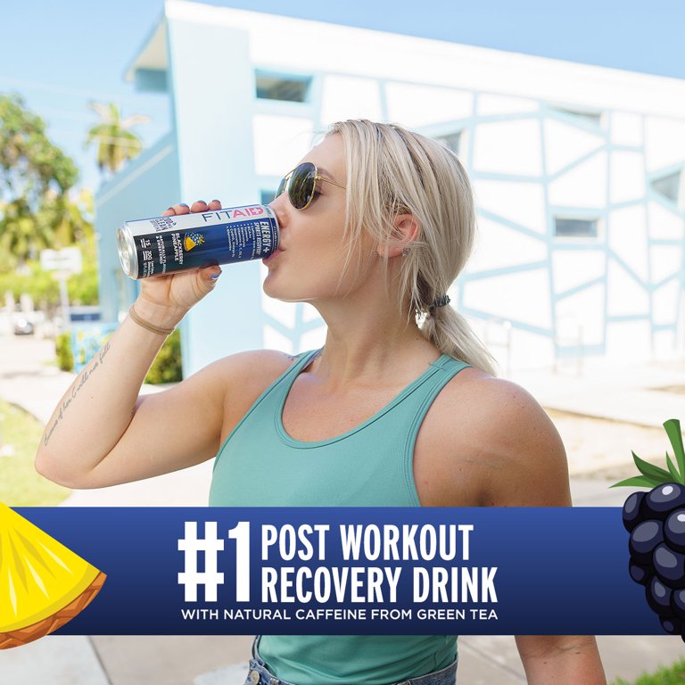 FITAID Energy Drink, 200mg Caffeine, Keto, Blackberry Pineapple
