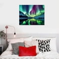 thumbnail image 5 of Acheng Aurora Borealis Canvas Wall Art Northern Lights Picture for Bedroom Modern Scenery Painting Print Artwork Landscape Wall Decorations Living Room Décor 16x12in, 5 of 6