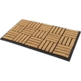 thumbnail image 2 of FH Home Non Slip Doormat - Durable, Thin - Natural Coir & Rubber - Entryway, Front Door, Porch, Patio - Natural Brushed Parquet (24" x 36" Non-Slip), 2 of 8