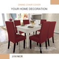 thumbnail image 2 of Stretch Chair Covers for Dining Chairs Set of 2 Decorative Jacquard Dining Room Chair Covers Washable Kitchen Chair Slip Covers for Dining Room, Hotel, Party (2, Wine Red), 2 of 7