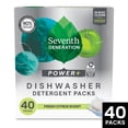 thumbnail image 3 of (5 pack) Seventh Generation Power Plus Dishwasher Detergent Packs For Sparkling Dishes Fresh Citrus Scent Dishwasher Tabs 40 Count, 3 of 11