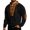 Black, variant on ZRGHAOYLQMen's Vintage Casual Pullover Sweatshirts Long Sleeve Cowl Neck Lace Up Tees Elbow Patch Contrast Placket Soft Tops