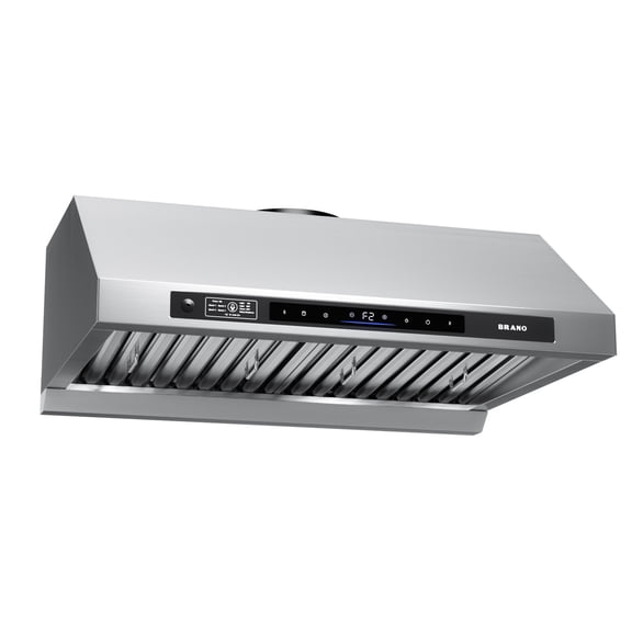 BRANO 1200 CFM Under Cabinet/Wall Mount Range Hood Stainless Steel, DC Inverter, 6 Speeds, Voice/Gesture Control