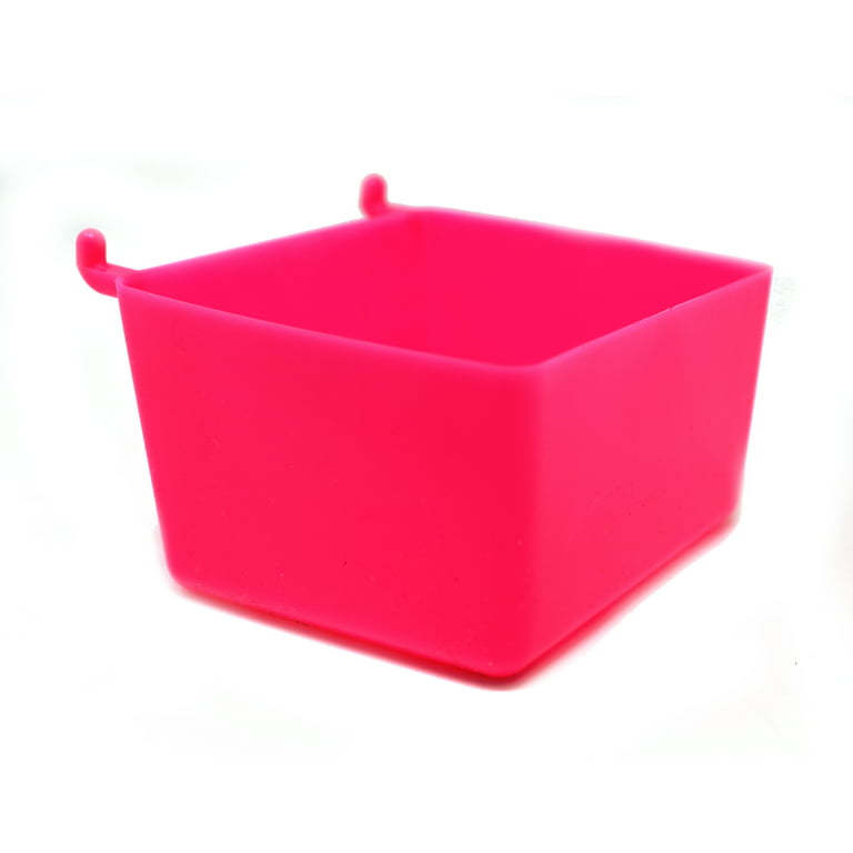 10 Pack Small Plastic Pegboard Storage/Parts Bins - Pink 