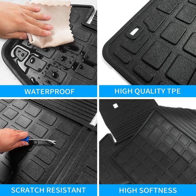 Bomely TPE Cargo Liner Mat For 2014-2019 Toyota Highlander - Trunk Mat With Back Seat Protector Cover
