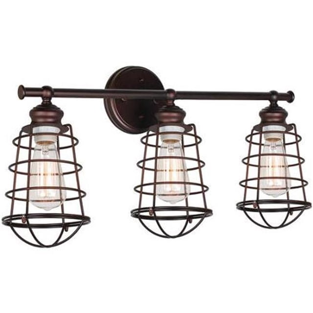 Ajax 3-Light Bathroom Vanity Light, Coffee Bronze Finish