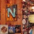 thumbnail image 4 of Placa Metal Vintage Letra N Pintura Hierro Rectangular Arte La Pared Barra 20x30cm, 4 of 9