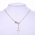 thumbnail image 4 of Collar con colgante de barra triangular y Cruz de corazón infinito de acero inoxidable para mujer, Gargantilla Simple Y cadena para clavícula, collares pequeños, 4 of 5