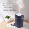 thumbnail image 2 of Mini humidificador de vapor frío: humidificador ultrasónico con tanque de agua de 300 ml, funcionamiento silencioso, luz nocturna y apagado automático (negro) JFHHH pequeña, 2 of 5