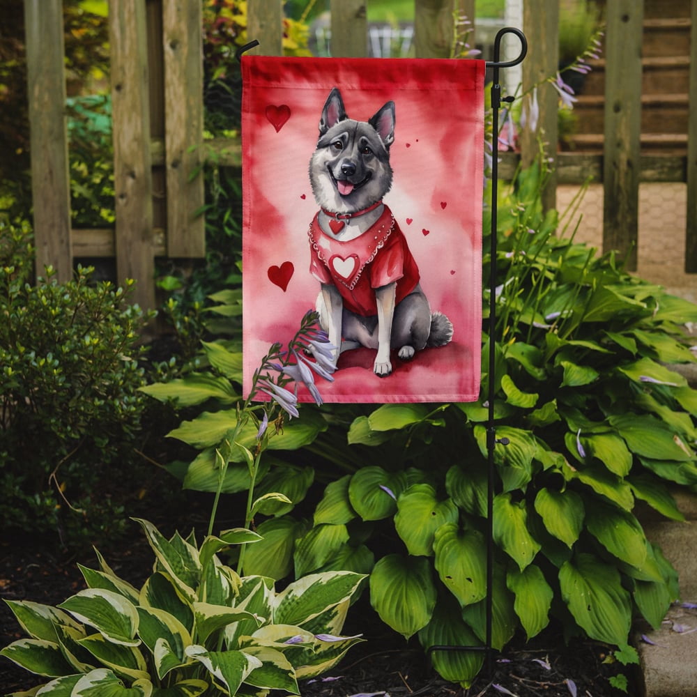 Norwegian Elkhound My Valentine Garden Flag 11.25 in x 15.5 in