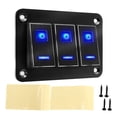 thumbnail image 2 of Panel de interruptor de palanca ANGGREK 5 pines luz LED Negra Y Azul oxidada 20A 30A, 2 of 8