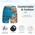 thumbnail image 3 of Kdxio Shells and Starfish Print Mens Swim Shorts with Mesh Lining, Breathable and Quick-Drying, Adjustable Waist, Privacy Pocket-Large, 3 of 6