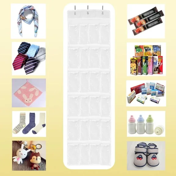 24 Pockets Over The Door Shoe Organizer Rack Hanging Storage Holder Bag Closet