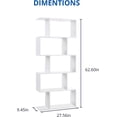 thumbnail image 2 of Cozy Castle Geometric Bookshelf Set of 2, 62" Tall Bookcase with 5-Tier Display Shelf, White, 2 of 8