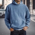 thumbnail image 2 of Classic Washed Minimalist Solid Color Hoodie Jacket Relaxed Fit Pullover For Men And Adults Casual Wear Oversized Pullover Long Sleeve Crewneck Casual Tops, 2 of 5