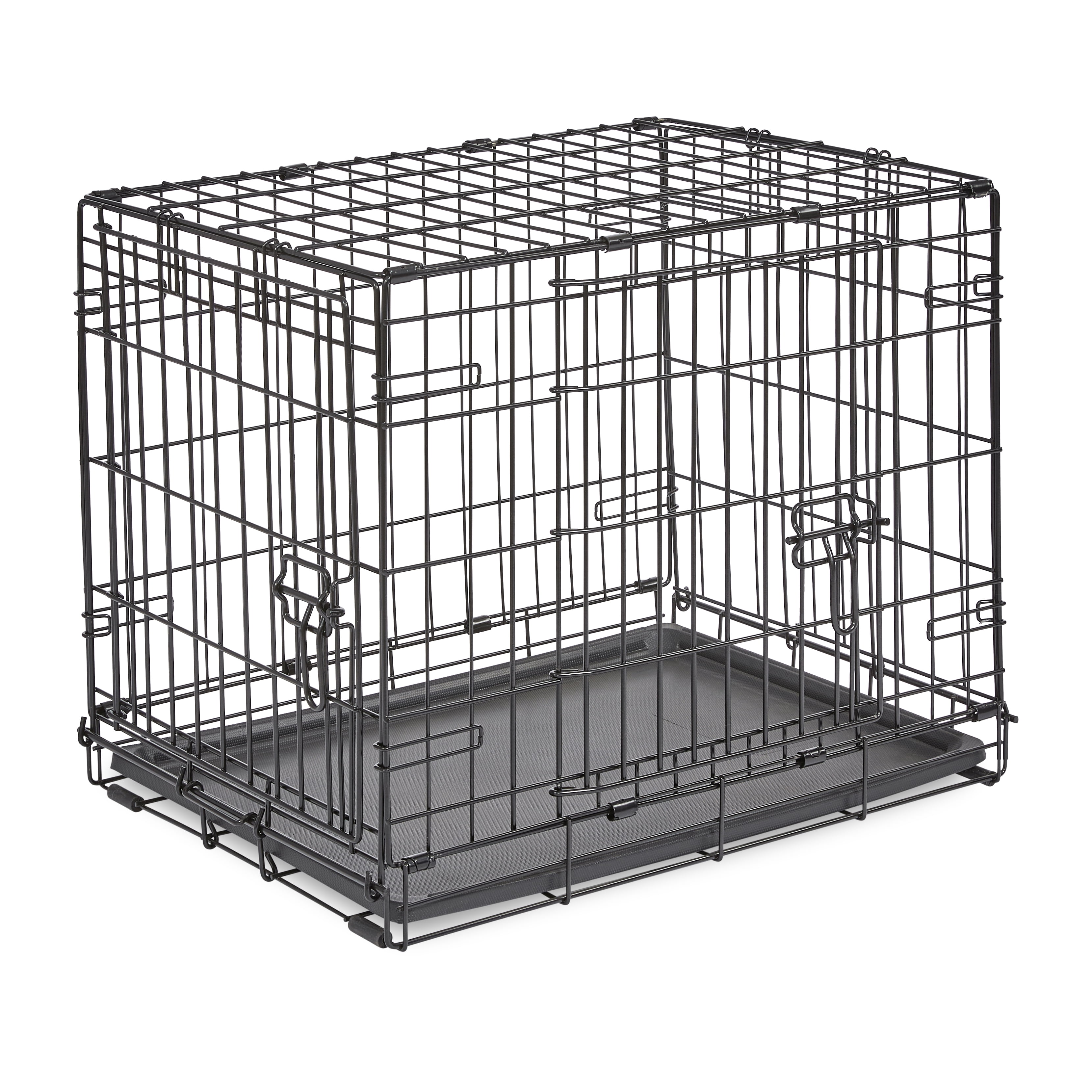 Vibrant Life Foldable 2-Door 24" Wire Crate for Dogs with Divider and Leak-Proof Tray