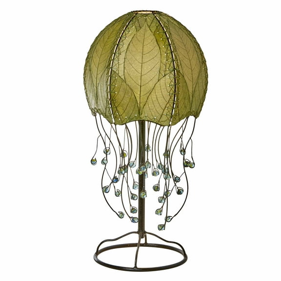 Eangee Home Design Jellyfish Table Lamp, Shade Made Of Cocoa Leaves, 10x10x24 Inches