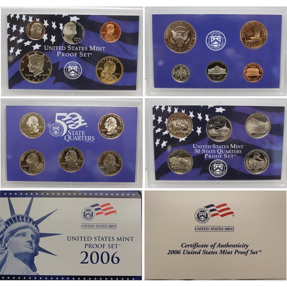 2006 Proof Set - U.S. Mint 10-Coin Clad Set - Includes State Quarters, COA & OGP