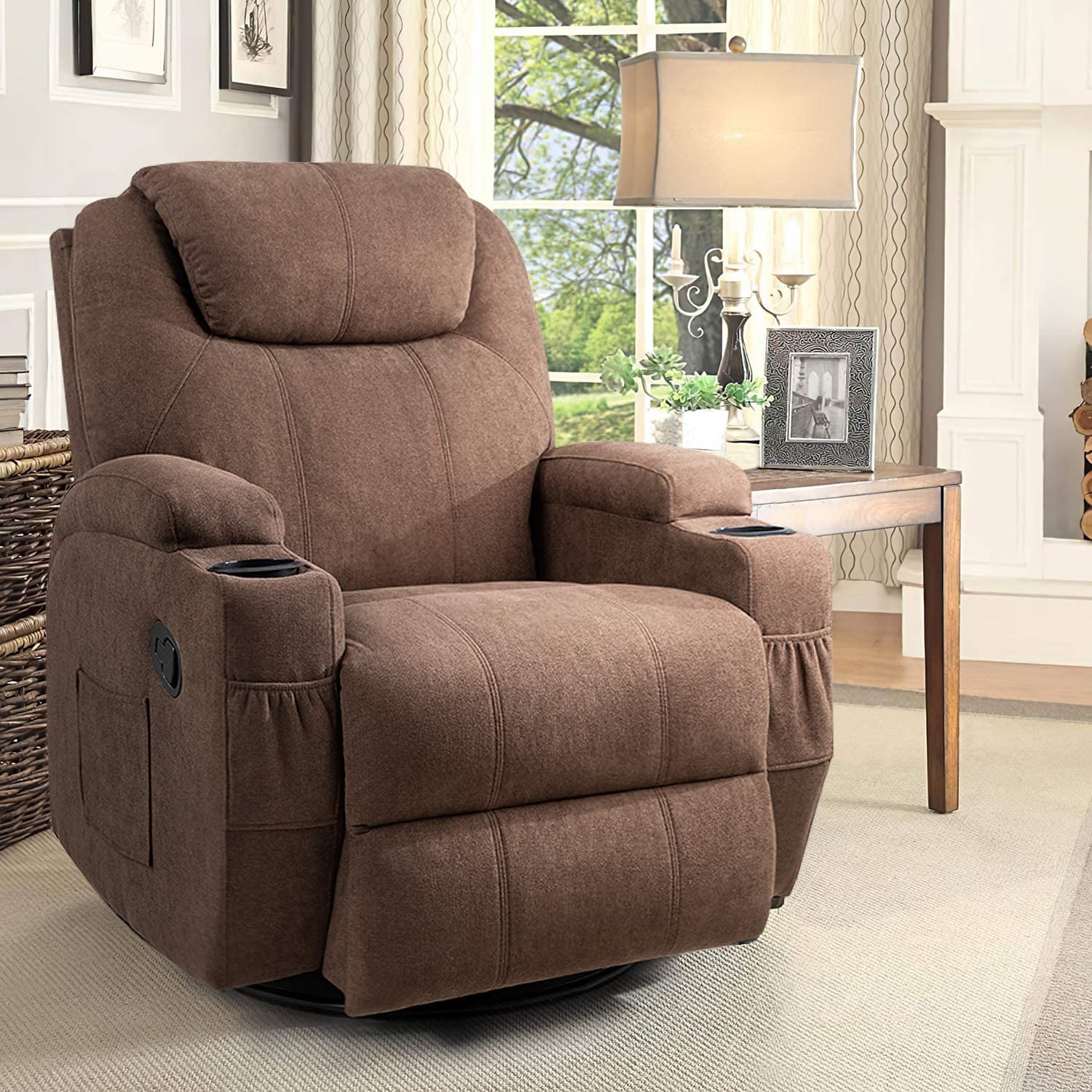 Vineego Fabric Power Massage Lift Recliner Chair with Heat & Vibration