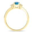 thumbnail image 2 of SZUL Women's Round Shaped Blue Topaz and Diamond Half Moon Ring in 10K Yellow Gold, 2 of 5