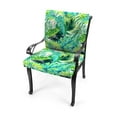 thumbnail image 2 of Jordan Manufacturing 44" x 21" Kadir Iceberg Green Leaves Rectangular Outdoor Chair Cushion with Ties and Hanger Loop, 2 of 10