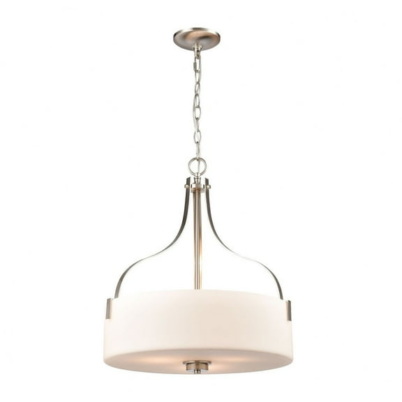 CN300842-Thomas Lighting-3 Light Large Pendant-Brushed Nickel Finish    -Traditional Installation
