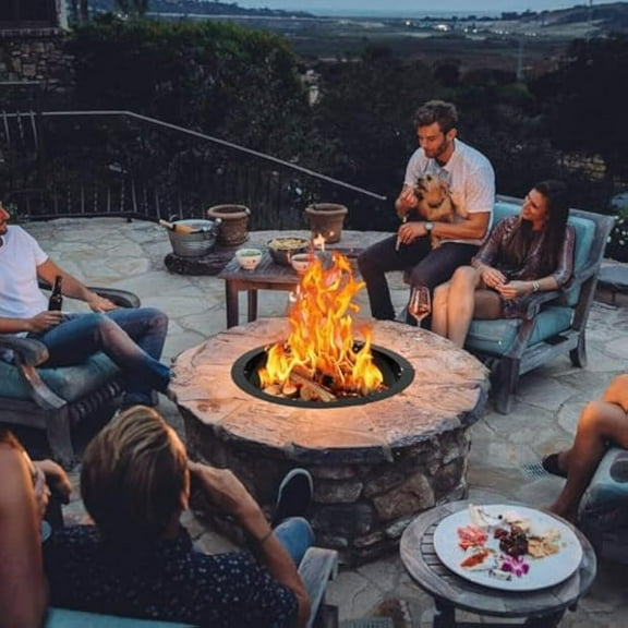 ChaoLink 60 Inch Smokeless Fire Pit Ring for Outdoor Use, Heavy-Duty Coated Steel, No-Tool Assembly, Above Ground/In-Ground