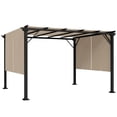 thumbnail image 1 of Outsunny 10' x 12' Retractable Pergola Canopy, Light Brown, 1 of 10