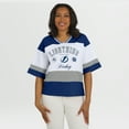 thumbnail image 4 of Women's WEAR by Erin Andrews Blue/White Tampa Bay Lightning Jersey Style Tee, 4 of 5