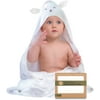 Baby Hooded Towel by KeaBabies, Large Bamboo Bath Towel With Hood for Infant, Newborn, Toddler (Lamb)