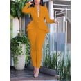 thumbnail image 3 of Women's Two Piece Peplum Blazer and Pants Set – Elegant White Business Casual Outfit for Work, Office, and Formal Events, 3 of 4